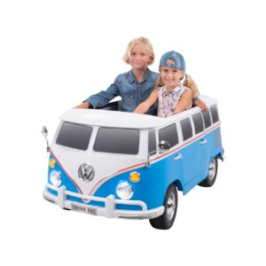 Kinder-Elektroauto VW Bus Bulli T1 Samba Camper (Weiß Blau)