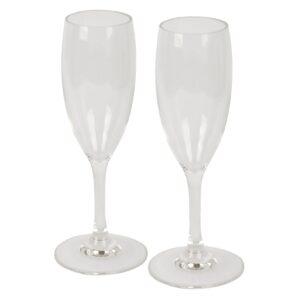 BO-CAMP 2er Set Sekt Gläser - Camping Champagner Flöte Polycarbonat Trink Glas