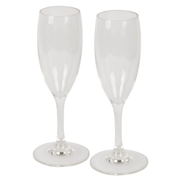 BO-CAMP 2er Set Sekt Gläser - Camping Champagner Flöte Polycarbonat Trink Glas