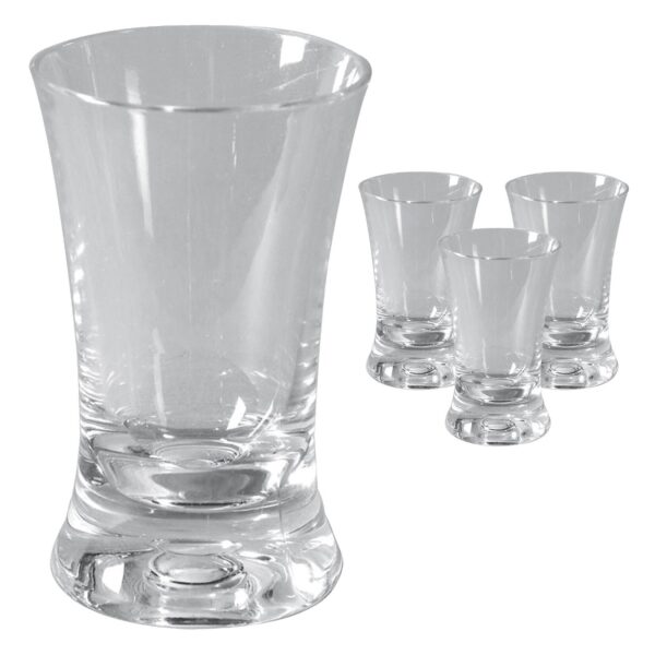 BO-CAMP 4er Set Schnaps Gläser Camping Kurze Shots Kunststoff Glas Pinnchen 45ml