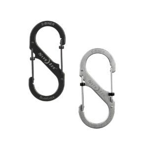 NITE IZE SlideLock S-Biner Mini Doppel Karabiner Schlüsselanhänger Schnapp Haken Farbe: schwarz