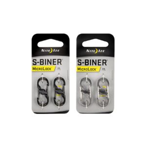 NITE IZE MicroLock S-Biner Mini Karabiner Schnapp Haken Schlüssel Ring Anhänger Farbe: silber