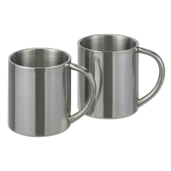 2 x Edelstahl Campingbecher Set Camping Kaffee Becher Thermo Tasse doppelwandig