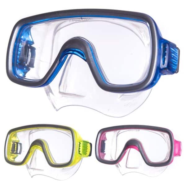 SALVAS Kinder Tauch Maske Geo Schnorchel Taucher Schwimm Brille Mit Nase Silikon Farbe: blau