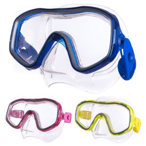 SALVAS Kinder Tauch Maske Smile Schnorchel Taucher Anti Schwimm Brille Silikon Farbe: blau