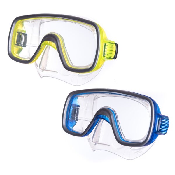 SALVAS Jugend Tauch Maske Geo Schnorchel Taucher Schwimm Brille Beschlag Silikon Farbe: gelb