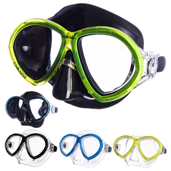 SALVAS Tauch Maske Change Sr Schnorchel Schwimm Brille Anti Beschlag Erwachsene Farbe: blau