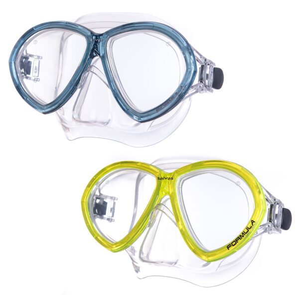 SALVAS Tauch Maske Formula Schnorchel Schwimm Brille Beschlag Silikon Erwachsene Farbe: Blau/schwarz