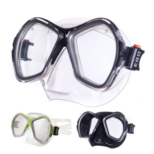 SALVAS Tauch Maske Phoenix Schnorchel Schwimm Brille Beschlag Erwachsene Silikon Farbe: Schwarz/transparent