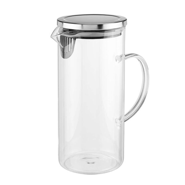 Glaskaraffe Wasser Karaffe Glas Kühlschrank Krug Saft Filter Griff Deckel 1