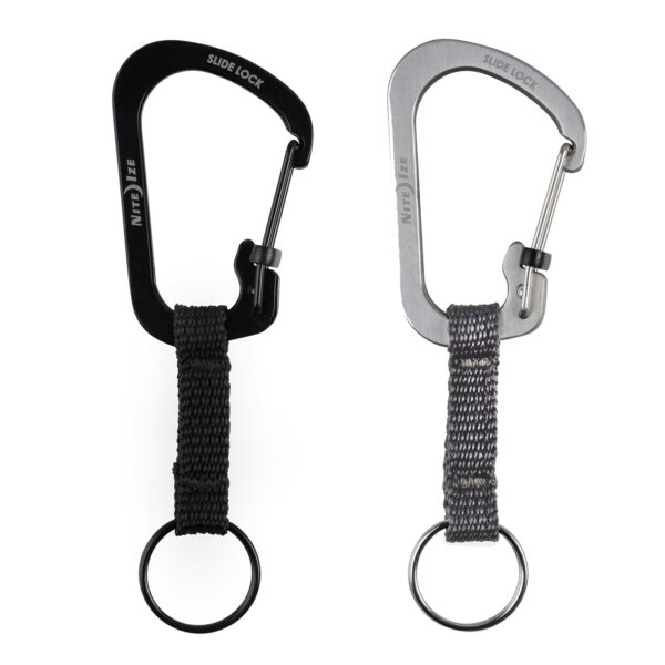 NITE IZE SlideLock Key Ring Mini Karabiner Schlüssel Ring Anhänger Schnapp Haken Farbe: schwarz