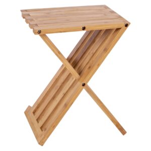 BO-CAMP Klapphocker Lambeth Retro Falthocker Beistelltisch Hocker Bambus Holz