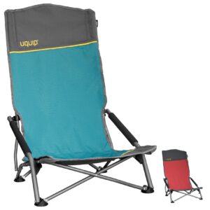 UQUIP Strandstuhl Sandy XL Campingstuhl Faltstuhl Klappstuhl Stahl Faltbar 120kg Farbe: red