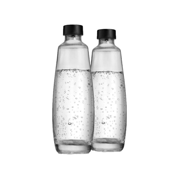 SodaStream 2 Glas-Flaschen 1L Twinpack schwarz Wassersprudler Flasche