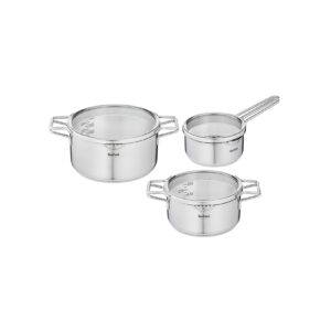 Tefal H852S3 Nordica 6-teiliges Topfset silber Topf