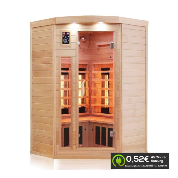 Dewello® Infrarotkabine Infrarotsauna LAKEFIELD 120cm x 120cm inkl. 5 Vollspektrumstrahler