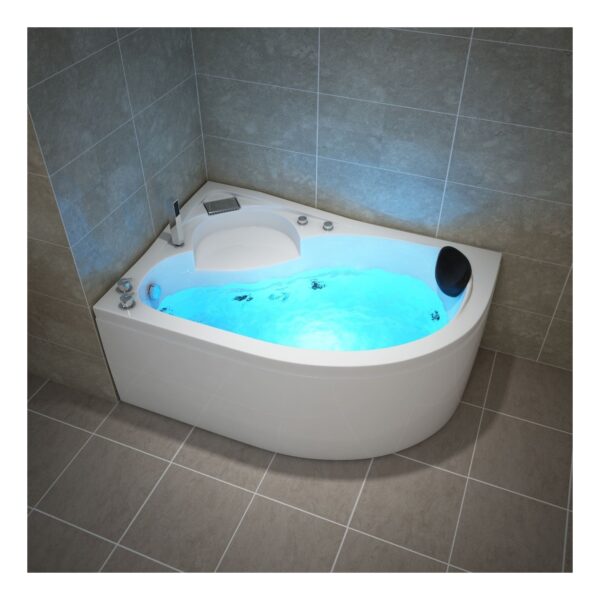 TroniTechnik® Whirlpool Badewanne CAPRI RECHTS 150cm x 100cm mit Spülfunktion