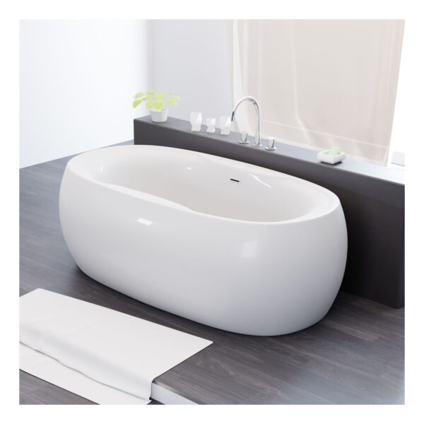 TroniTechnik® Freistehende Badewanne DOKOS Maße ca. 180 x 100 x 60cm Wanne - Füllmenge 210 Liter