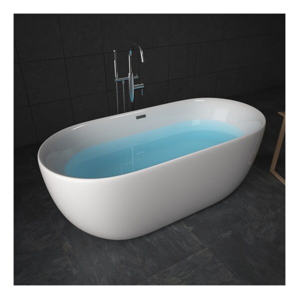 TroniTechnik® Freistehende Badewanne SIFNOS Maße ca. 170 x 80 x 58cm Wanne - Füllmenge 195 Liter