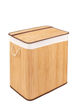 PANA®ECO Bambus Wäschekorb mit Deckel • Wäschebox Holz mit herausnehmbaren Wäschesack • Faltbarer Wäschesammler waschbar • Badezimmer Wäschetruhe • 100% Bambus • versch. Farben und Größen