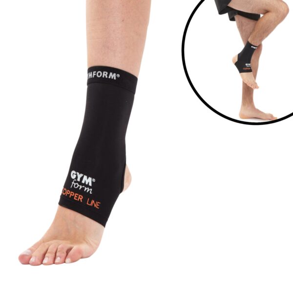 Gymform® Bandage Kompression - Fußbandage Sprunggelenk Copper Line Fußgelenk