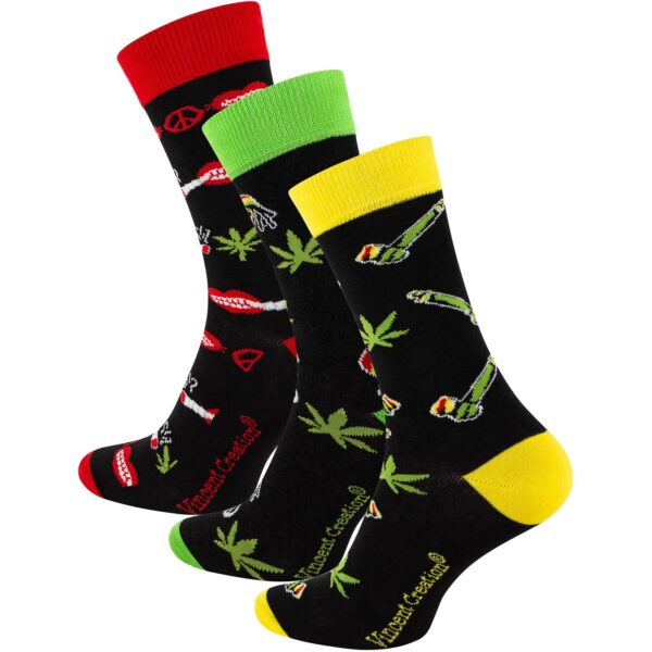 Vincent Creation® Lustige "Rasta Weed" Socken 3 Paar