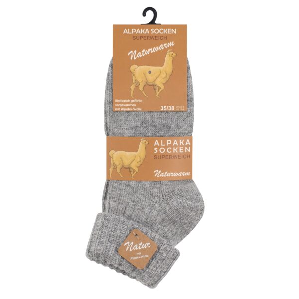 Cotton Prime® 2 Paar Wollsocken Alpaka Socken mit Umschlag