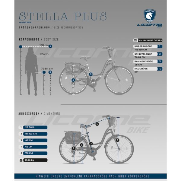 Licorne Bike Stella Plus Premium City Bike in Zoll Aluminium Fahrrad für Mädchen