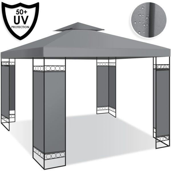 KESSER® - Pavillon 3x3m wasserabweisend UV-Schutz 50+ Metall Gestell Partyzelt Gartenzelt Luxus Gartenpavillon 9m² Festzelt