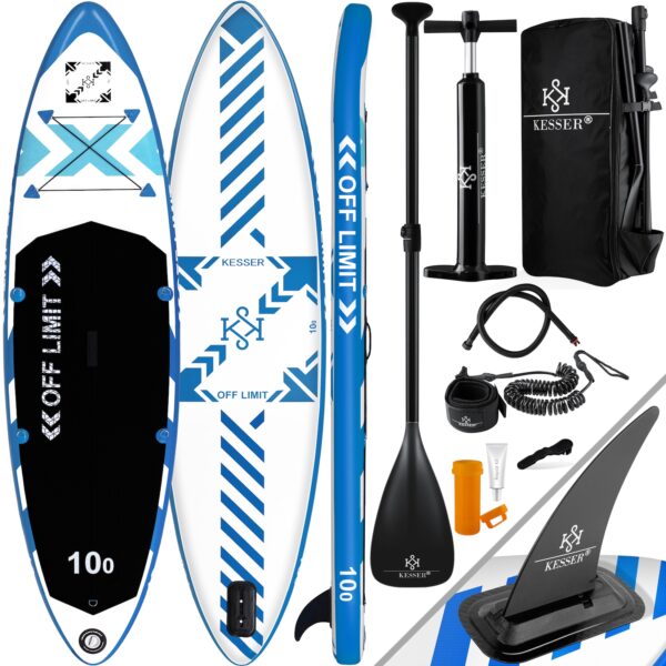 KESSER® Aufblasbares SUP Board Set Stand Up Paddle Board Premium Surfboard Wassersport   6 Zoll Dick    Komplettes Zubehör   130kg