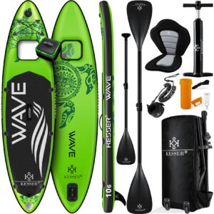 KESSER® SUP Board Aufblasbar Set mit Sichtfenster Stand Up Paddle Board Premium Surfboard Wassersport   6 Zoll Dick    Komplettes Zubehör   130kg