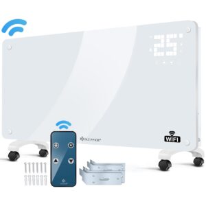 KESSER® Glaskonvektor Glasheizung Elektroheizkörper APP WiFi Funktion Inkl. Fernbedienung Elektroheizung Stand- oder ? Wand Heizung Heizkörper ?Touchscreen ? LCD-Display ? Timer    2500 Watt