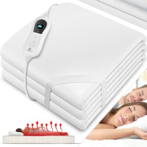 KESSER® Wärmeunterbett mit Abschaltautomatik Fernbedienung   Heizdecke mit 3 Temperaturstufen   Wärmebettunterlage fürs Bett Matratzenheizung   Wärmedecke aus weichem Vlies Heizkissen