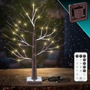 KESSER® Lichterbaum Birkenbaum 60cm LED Mit Fernbedienung Timer 8 Modi Lichterzweige für Innen Warmweiß LEDs Bäumchen Birken Weihnachtsdeko für Weihnachten Zuhause Party Geburtstag Innendekoration