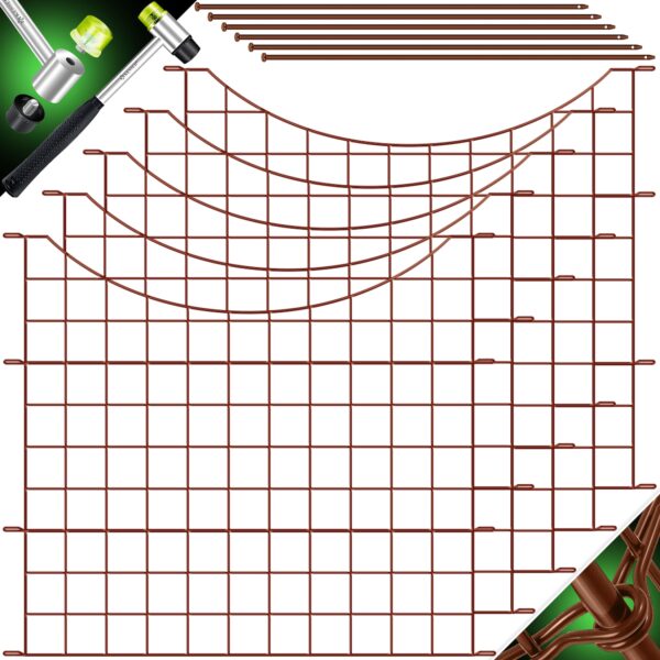 KESSER® Teichzaun Gartenzaun Steckzaun Komplettset Metall Zaunelemente Inkl. Hammer + Befestigungsstäben