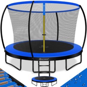 KESSER® Trampolin Gartentrampolin   TÜV Rheinland GS Zertifiziert   Kindertrampolin bis 150 kg   Komplettset mit Sicherheitsnetz