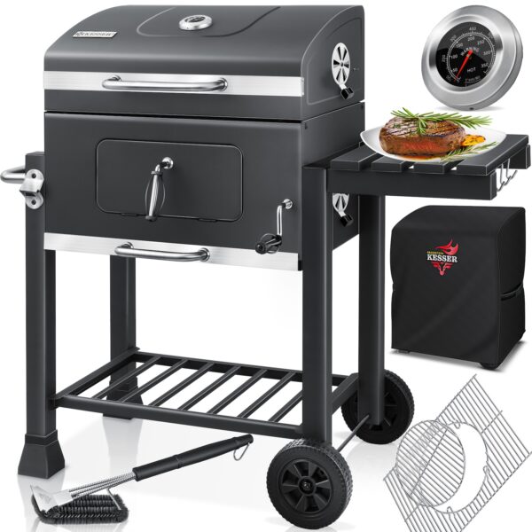 KESSER® Grill Grillwagen XXL Holzkohlegrill mit Deckel