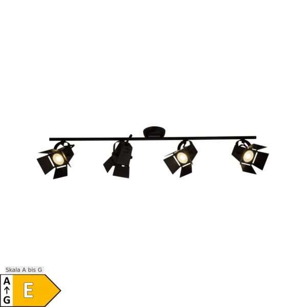 BRILLIANT Lampe Movie LED Spotrohr 4flg schwarz matt   4x LED-PAR51