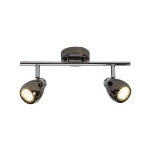 BRILLIANT Lampe Milano LED Spotrohr 2flg chrom/schwarz chrom   2x LED-PAR51