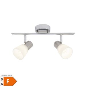 BRILLIANT Lampe Janna LED Spotrohr 2flg eisen/chrom/weiß   2x LED-Z45