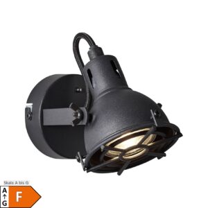 BRILLIANT Lampe Jesper LED Wandspot schwarz korund   1x LED-PAR51