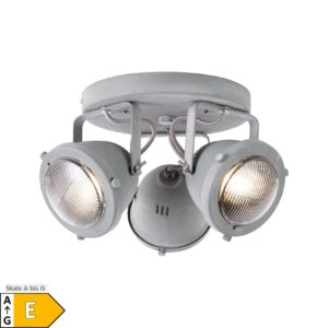 BRILLIANT Lampe Carmen LED Spotrondell 3flg grau Beton   3x LED-PAR51