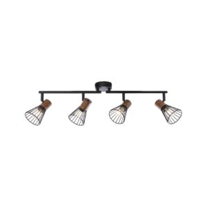 BRILLIANT Lampe Manama Spotrohr 4flg holz dunkel/schwarz matt   4x D45