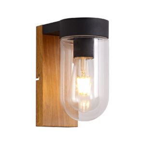 BRILLIANT Lampe Cabar Außenwandleuchte holz dunkel/schwarz   1x A60