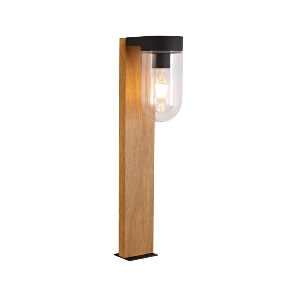 BRILLIANT Lampe Cabar Außensockelleuchte 55cm holz dunkel/schwarz   1x A60