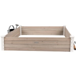 WONDERMAKE® Große Hochbeet-Umrandung aus Holz für Garten Terrasse