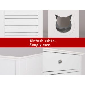 WONDERMAKE® Katzenschrank für Katzentoilette groß hoch aus Holz