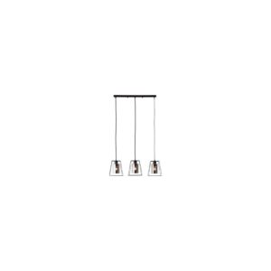 BRILLIANT Luxor Pendelleuchte 3flg schwarz matt/cognac   3x A60