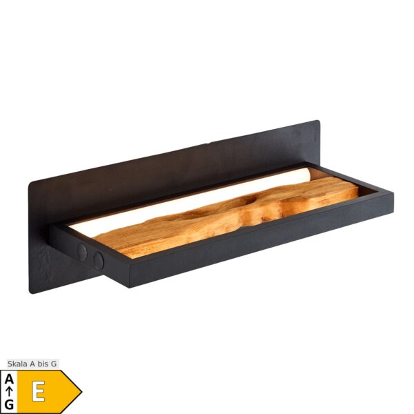 Brilliant LED Wandleuchte Holz 35cm schwarz/holz