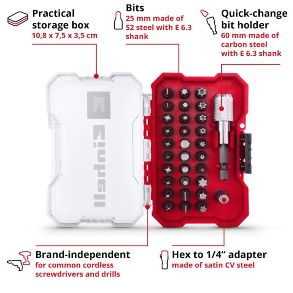 Einhell XS-CASE 32-tlg. Bit-Set (25-mm-Bits